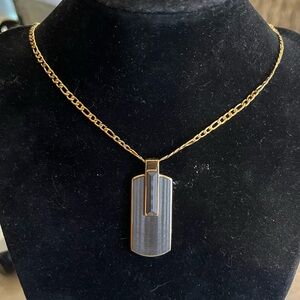 Stainless Steel Gold and Silver Pendant Necklace